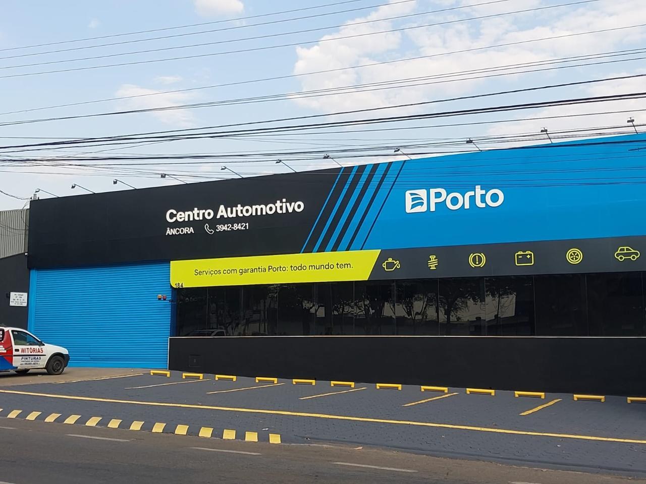 Fachada do Centro Automotivo Âncora na Av. Caiapó, 184, Santa Genoveva, Goiânia